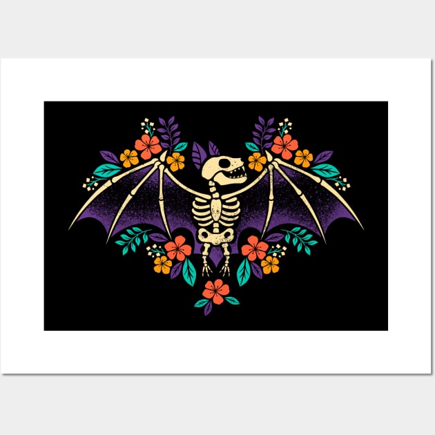 Flowered bat skeleton Wall Art by NemiMakeit